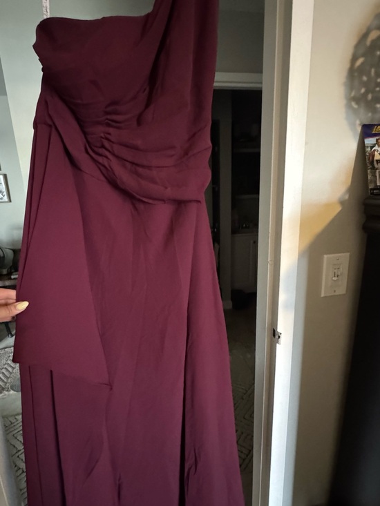 David's Bridal Dresses & Skirts - David's Bridal One-Shoulder Burgundy Evening Gown